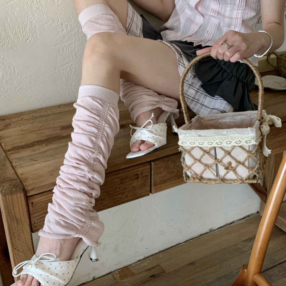 Boot Sock Slouchy - Scaldacollo Rosa con Volant a Bolle,