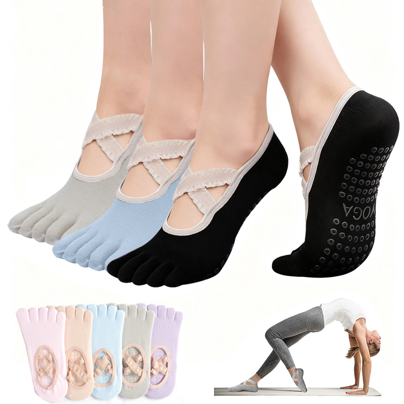 No Show Sock Women - Calzini Antiscivolo da Donna per Pilates,