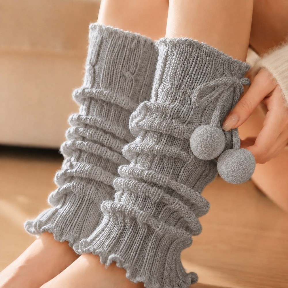 Boot Sock Slouchy - Scaldamuscoli in maglia con bordi arricciati,