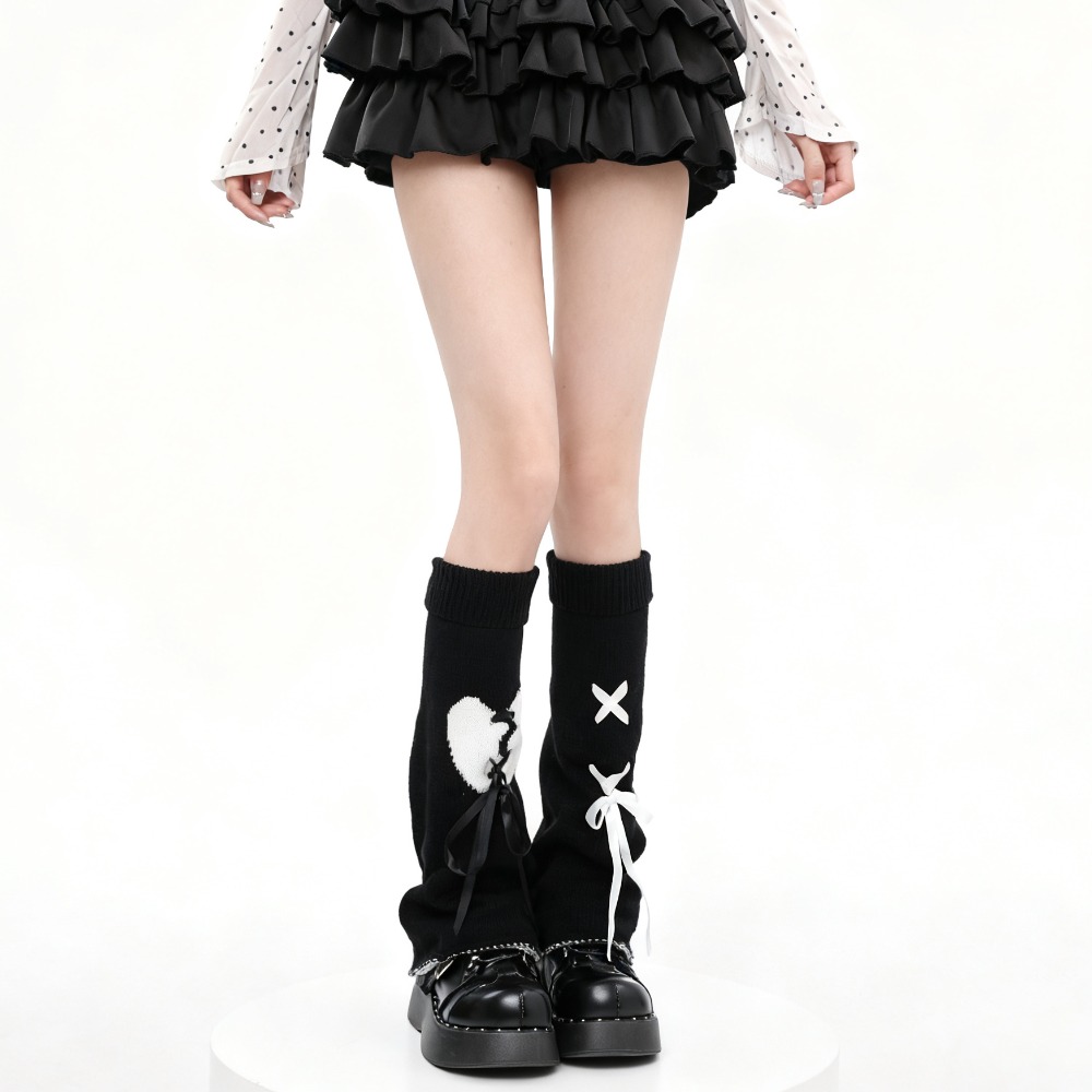 Boot Sock Slouchy - Scaldacaviglie Y2K a Cuore con Laccio,