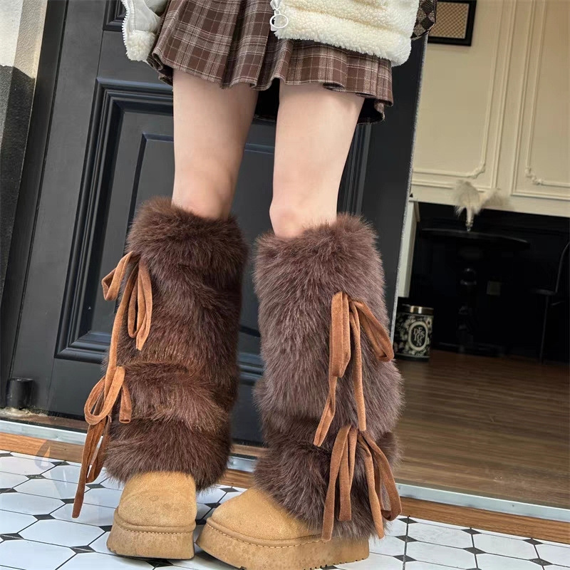 Boot Sock Slouchy - Scaldacaviglie in Pelliccia Sintetica da Donna