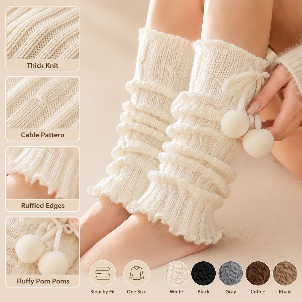 Boot Sock Slouchy - Scaldamuscoli in maglia con bordi arricciati,